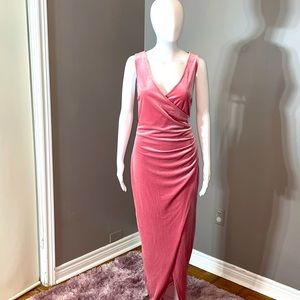 Pink Velvet Fashion Nova slit dress
